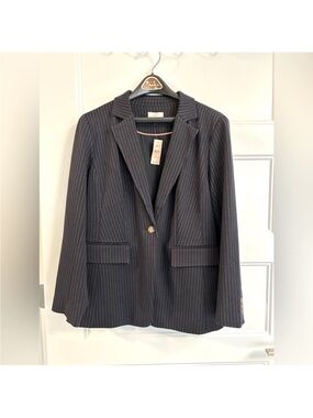 LOFT PLUS pinstriped fully lined blazer.